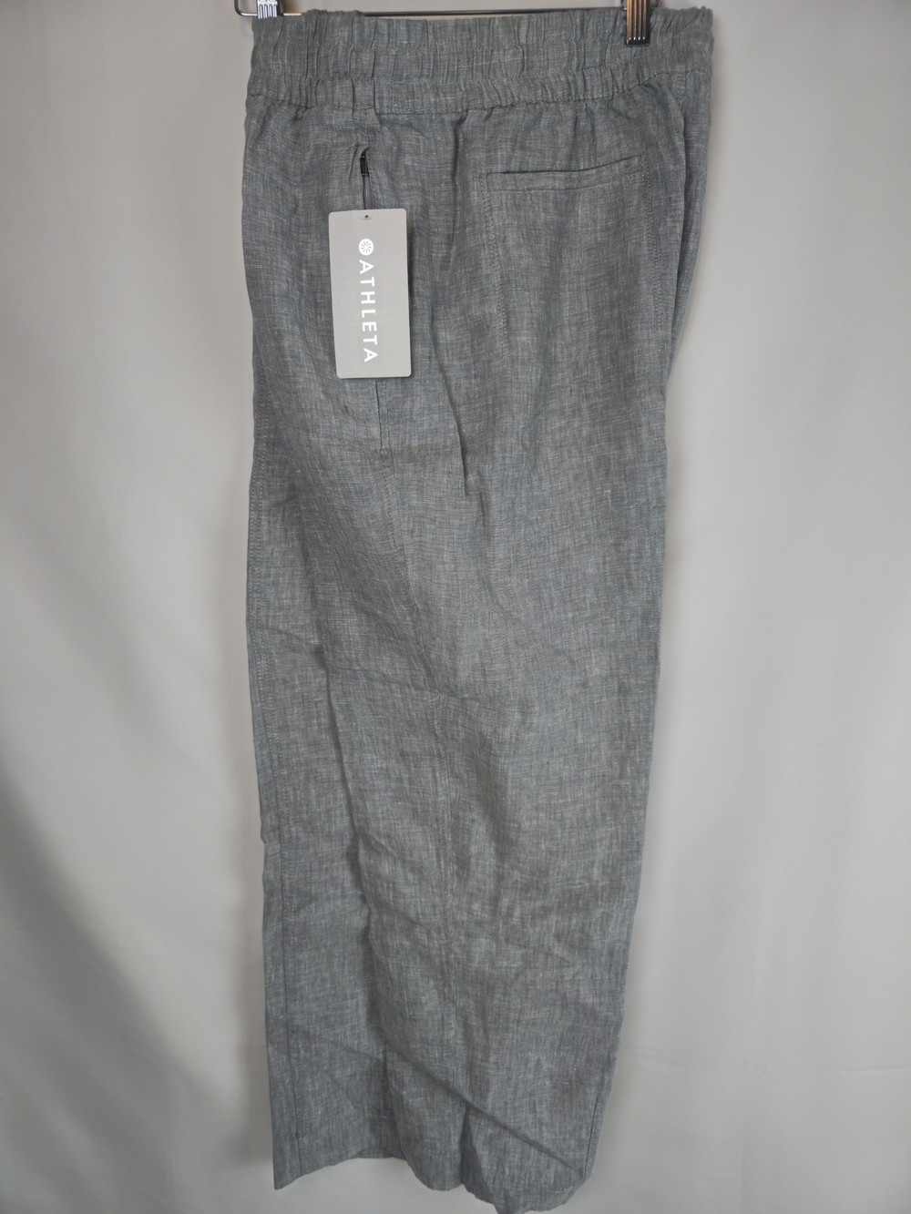 Athleta Gray Linen Pull-On Pants NWT